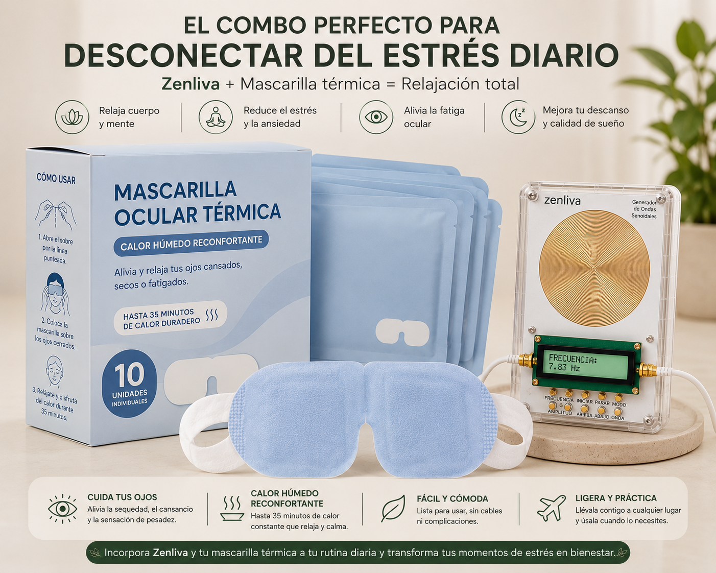 Mascarilla ocular térmica